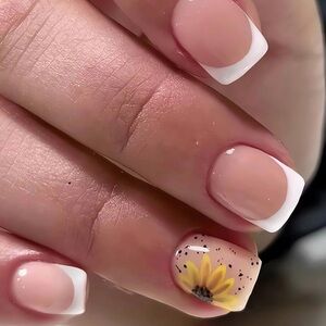 French Manicure Press On Nails